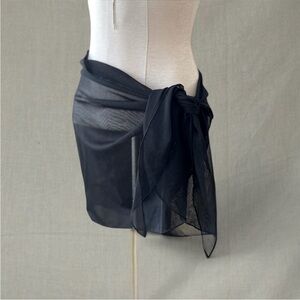 La Palapa black sheer mesh coverup skirt sarong scarf summer beach pool vacation